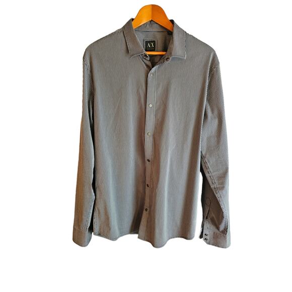Armani Xchange Men's Slim Fit Snap Button L/S Dress Shirt. Gray. Size XL - Picture 1 of 7